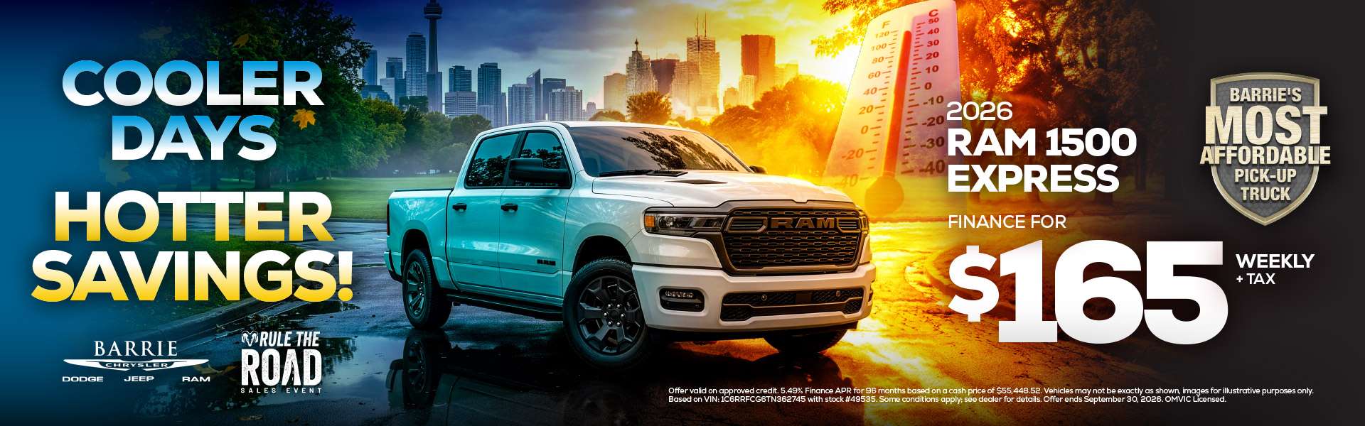2026 Ram 1500 ExpressBarrie's Most Affordable Pick-up TruckFinance For Only $165 Weekly 